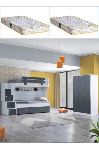 Setay Ranza, Metris Yavrulu Ranza 3 Kapaklı Dolap 2 Adet Comfort Yatak