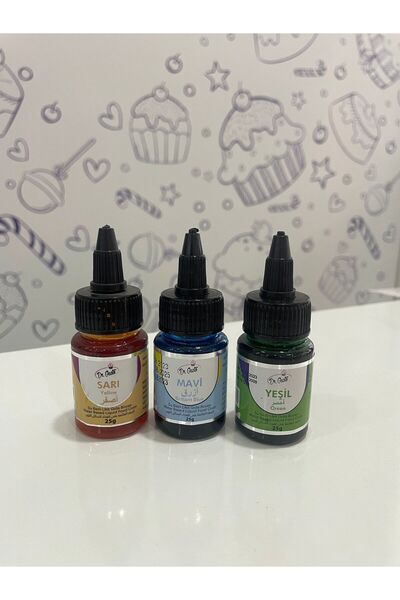 Dr. Gusto Likit Gıda Boyası 25 gr. 3’lü Set Sarı Mavi Yeşil