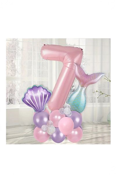 BİDOLUMUTLULUK Mermaid Metallic Balloon Set - Party Celebration and Entertainment
