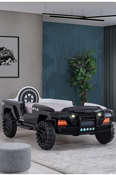 Setay Arabalı Yatak, Jeep Lüx Ledli Arabalı Yatak - Siyah