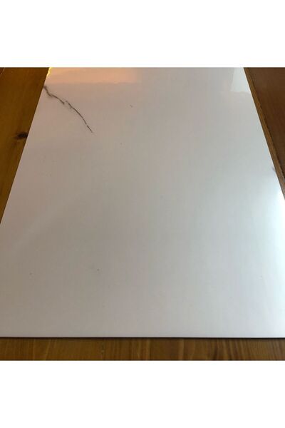 GÜÇLÜ 30x60cm Beyaz Mermer Desenli Yapışkanlı Seramik Desen Mutfak Banyo Wc Pvc Duvar Kaplama Paneli