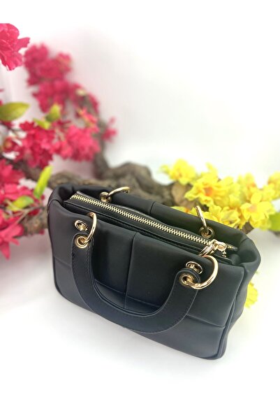 Seniorah Black Patterned Women's Bag with Strap - for Hand and Shoulder