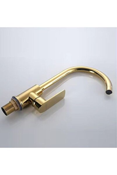 FLEKO BATARYA Gold Chrome Plated - High Swan Bathroom Sink Faucet, Gold Color