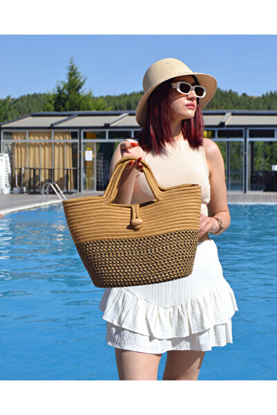 CARPELLA HOME حقيبة صيفية على الطراز البوهيمي - حقيبة الشاطئ، حقيبة ديكور، حقيبة قابلة للغسل، حقيبة بوهو