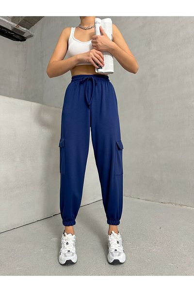 BEJNA Women's Dark Blue Modal Pants - Soft Touch, with Pockets