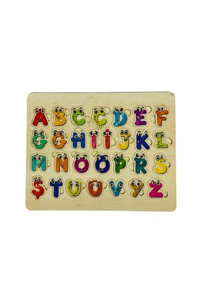 Winnie Baby Eğitici Öğretici Renkli Ahşap Alfabe Bul Tak Eşleştirme Oyunu Puz...