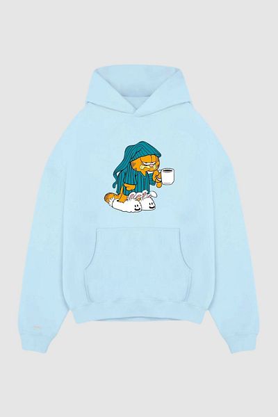 Nyda Collections Hanorac imprimat cu mânecă lungă, unisex, cu buzunar cangur, cu 3 fire