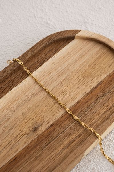 ByFlorya Jewelry Singapore Chain Steel Anklet - Daily Sea Use, Anti-Tarnish Wrap Auger, 2mm 22Cm+4Cm