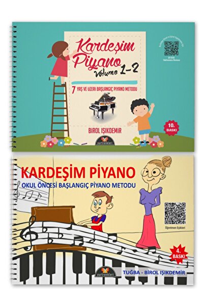 Yurtrenkleri Yayınevi Kardeşim Piyano Volume 1-2 -kardeşim Piyano Okul Öncesi...