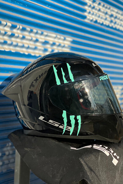 Banxtre ملصق مخلب خوذة Orafol باللون الأخضر النعناعي - ملصق مزخرف (قطعة واحدة)