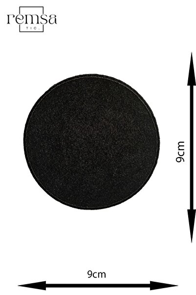 REMSATİC Ütü Ile Yapışan Arma - Patch - Dirsek, Diz Yama Modeli (yuvarlak) Siyah (9cm Çap).