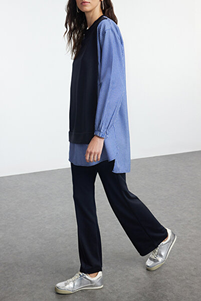 Edit by Trendyol Marineblaues Strick-Unter-Ober-Set – TEDAW25US00003 mit gewe...