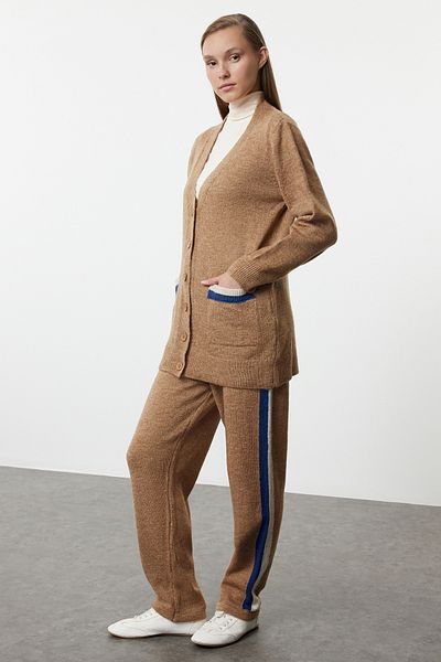 Trendyol Modest Brown Knitwear Top and Bottom Set - TCTAW25US00096