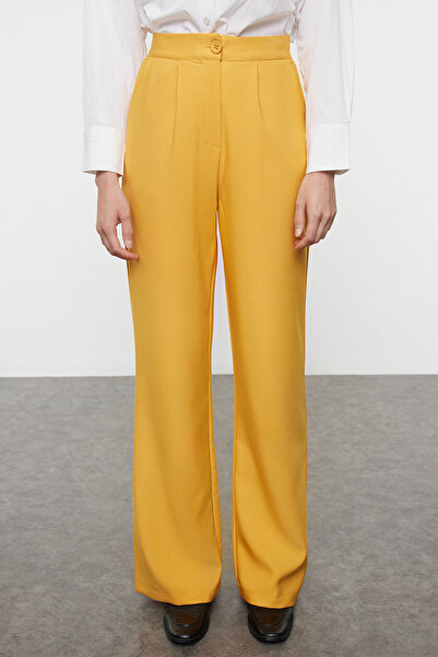 Trendyol Modest Mustár krepp szőtt készlet - alsó és felső készlet TCTAW25US00102