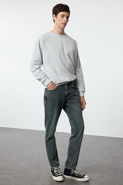 Trendyol Collection TMNAW23JE00043 – Dunkelblaue Relax-Fit-Boyfriend-Jeans aus 100 % Baumwolle