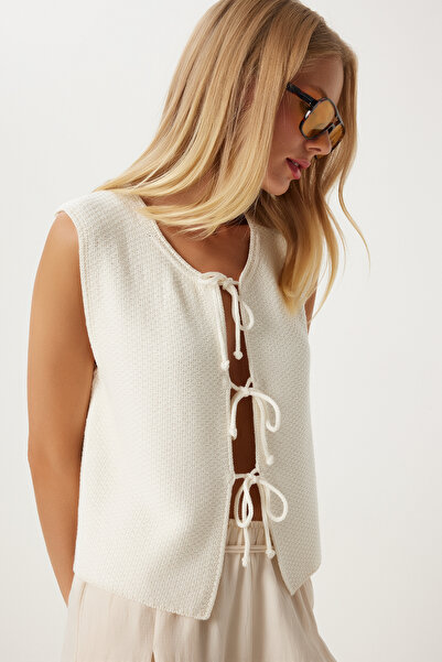Happiness İstanbul Bone Laced Knitwear Women's Vest - Us00923