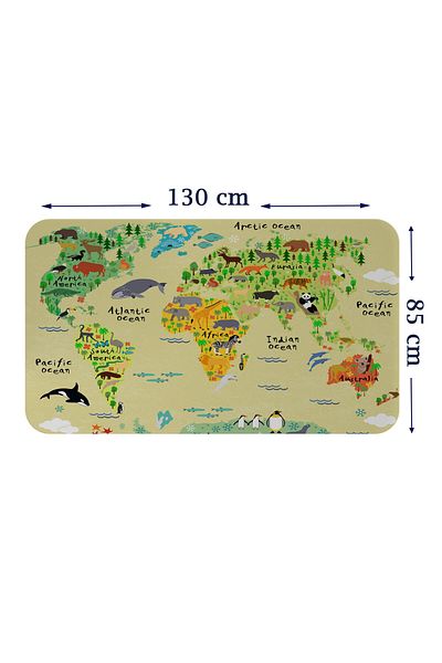 Dropcek eticaret Educational World Map World Atlas Children's and Baby's Room Wall Sticker-85x130-3772
