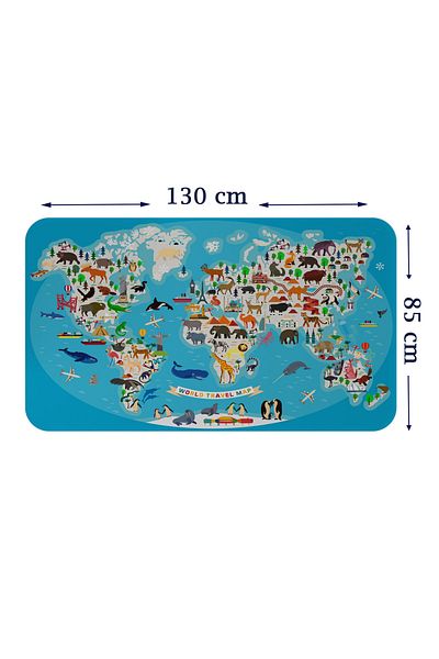 Dropcek eticaret Educational World Map World Atlas Children's and Baby's Room Wall Sticker-85x130-3787