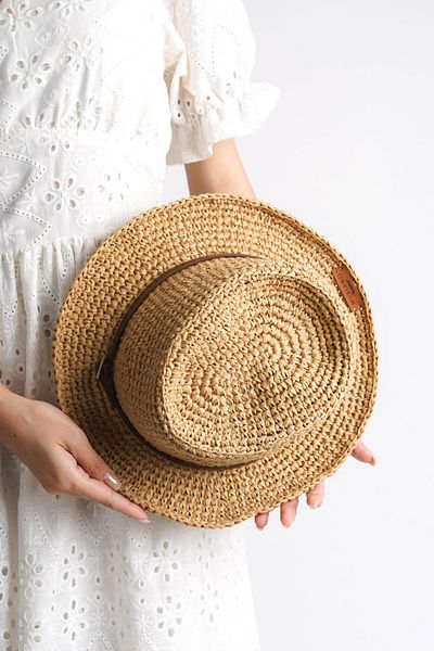 Mubiano Μπεζ Καπέλο - Καλοκαιρινή Πόρπη Raffia Λεπτομερής - MSLY4444-BJ