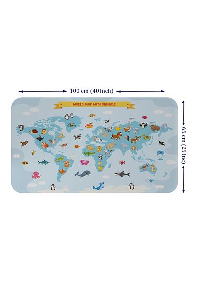 Dropcek eticaret Educational World Map Wall Sticker for Kids and Baby - 60x105-3791
