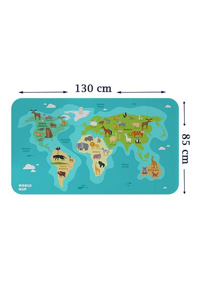 Dropcek eticaret Educational World Map World Atlas Children's and Baby's Room Wall Sticker-85x130-3784