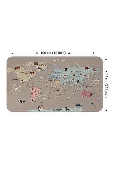 Dropcek eticaret Educational World Map World Atlas Children's and Baby's Room Wall Sticker -60x105-3817