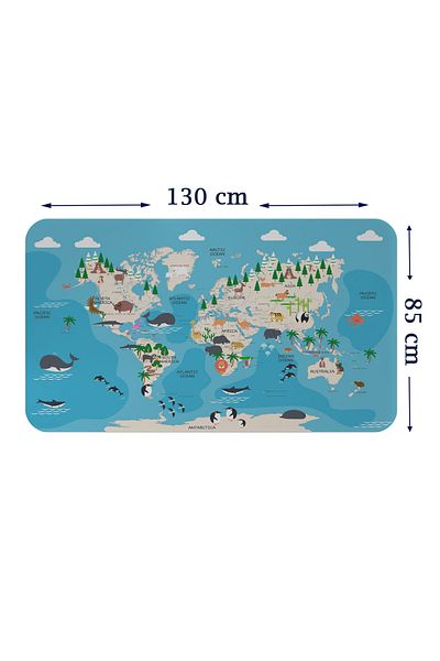 Dropcek eticaret Educational World Map World Atlas Children's and Baby's Room Wall Sticker-85x130-3802