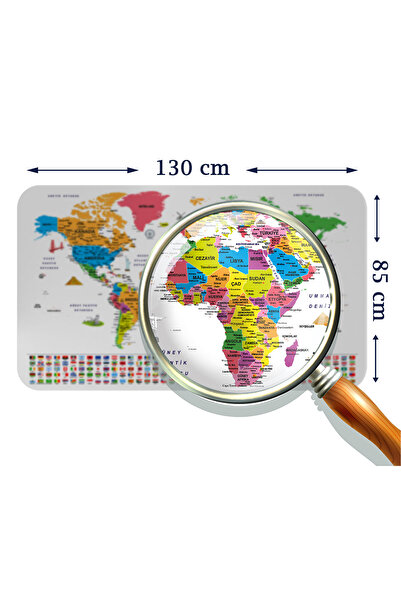 Dropcek eticaret WorlD anD Turkey Map - ChilDren's Room Wall Sticker 85x130-3885