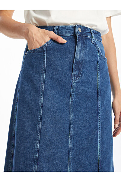 LC Waikiki LCW Slim Fit A-vonalú női farmer szoknya