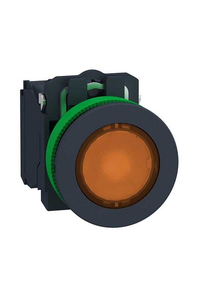 SCHNEIDER Xb5fw35b5 - أزرار زنبركية مضاءة بإضاءة LED مدمجة، 24Vac/DC، أزرق، 1 Na 1 Nk