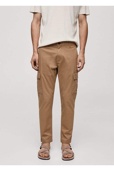 MANGO Man Cotton Slim Fit Cargo Pants