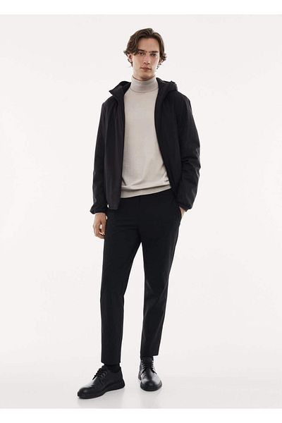 MANGO Man Πουλόβερ με λαιμόκοψη από 100% μαλλί merino