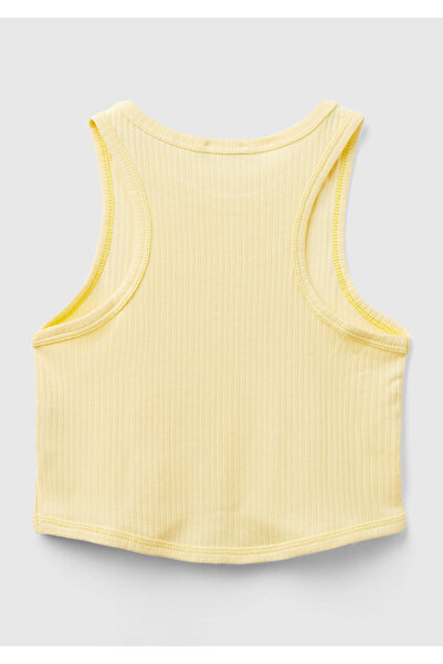United Colors of Benetton Yellow Corded Crop Tank Top for Girls