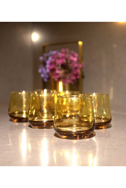 sudeka 6 Parça Renkli Cam Bardak 345 cc