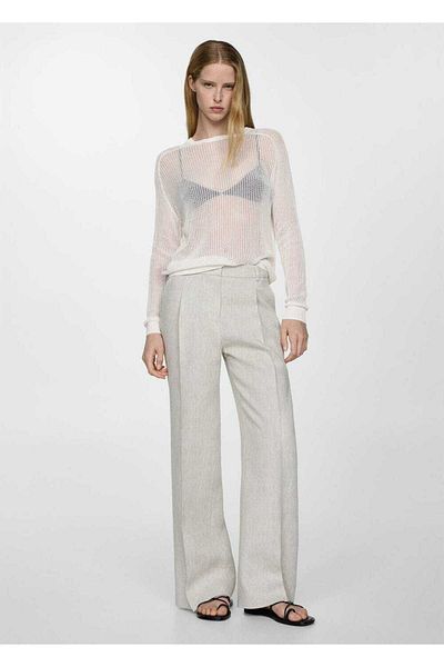 MANGO Woman Semi-Transparent Knitwear Sweater
