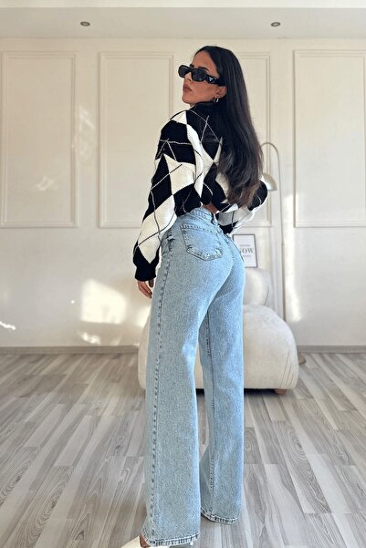 dressmix Bol Paça Kar Yıkama Salaş Likralı Staright Jean