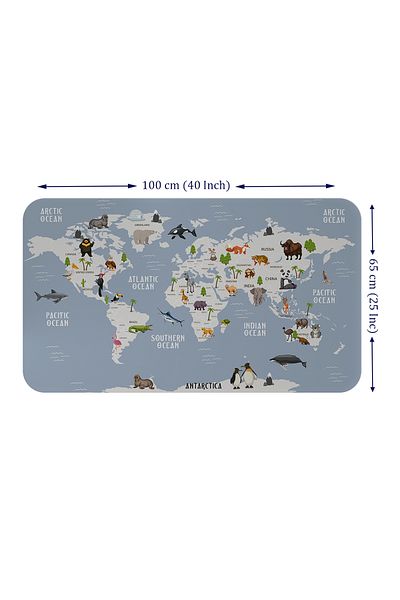 Dropcek eticaret Educational World Map World Atlas Children's and Baby's Room Wall Sticker - 60x105-3789