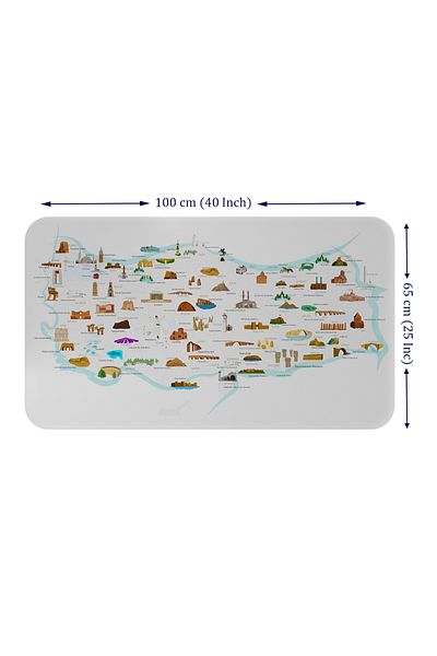 Dropcek eticaret Educational and Instructional Children's Room Turkey Map Wall Sticker - 60x105-3880