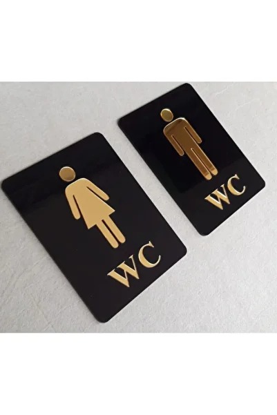 3ADİJİTAL Decorative Wc Direction Sign - Women & Men 2-Piece