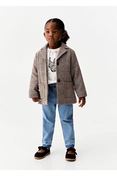 MANGO Baby Κομψό παλτό με σχέδιο Houndstooth
