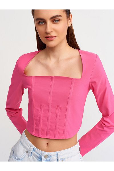 Dilvin 50138 Τετράγωνος γιακάς Χαμηλό παντελόνι Ball-Candy