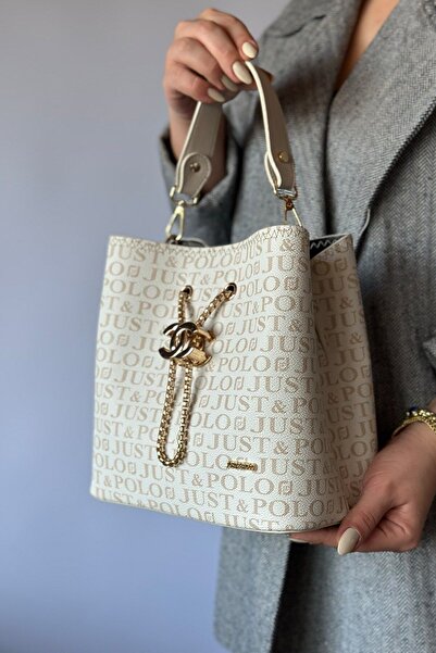 GALB LEATHER حقائب الكتف النسائية Just Polo - الموسم الجديد مبهر بالأسلوب والجودة المتطابقة! 1108-2065-كريم