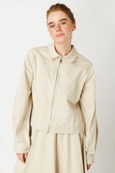 Hooopstore Gabardine Stone Jacket and Skirt Set