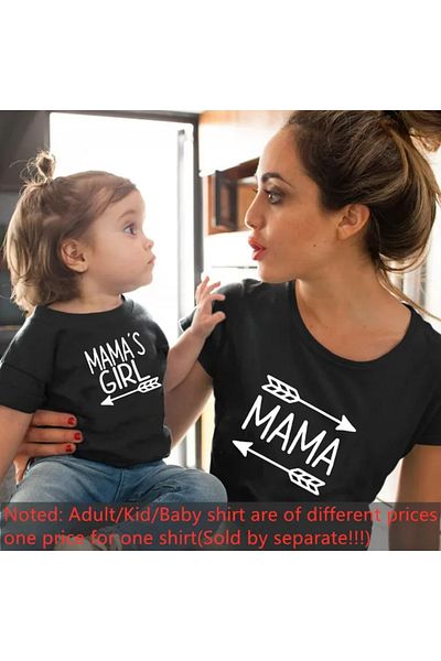Pink Sky Family Clothing - Heart Printed Cute Mother and Daughter T-shirt