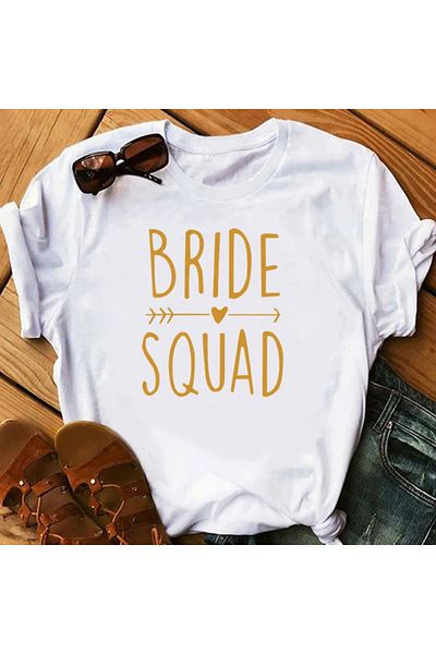 Pink Sky Ψηφιακό μπλουζάκι Bride Squad Plus Size