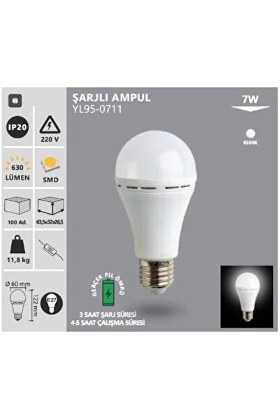 MSTYAPIMARKET Noas YL95-0711 Şarjlı Led Ampul 7w