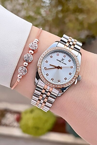 Daniel Klein Bronz Metalik Renk 2 Yıl Garantili Kadın Kol Saati ve Bileklik