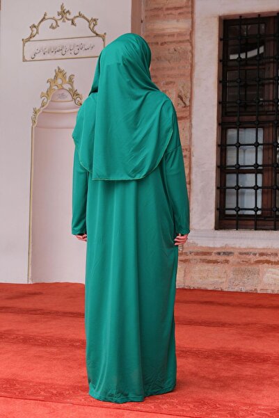 LOCCO Emerald Green One Piece Prayer Dress with Bag