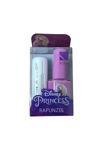 Kiva Disney Princess Rapunzel Lip Care - 5g Nail Polish (Pink) + 12ml Nail Polish (Orange)