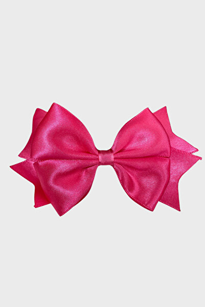 Crazy Kids Satenska mašna sa kopčom u boji fuksije